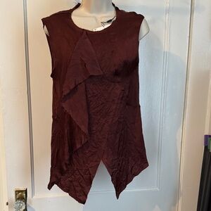 Massimo Dutti Rich Brown Sleeveless Blouse